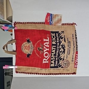 Royal Basmati Rice Tote Bag Shopping Zippered Top Kitchy 👌 17" x 14"